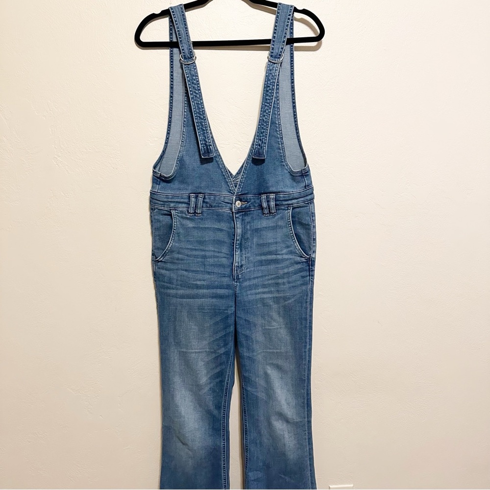 American Eagle Denim Flare Overalls 10 - Picture 2 of 12